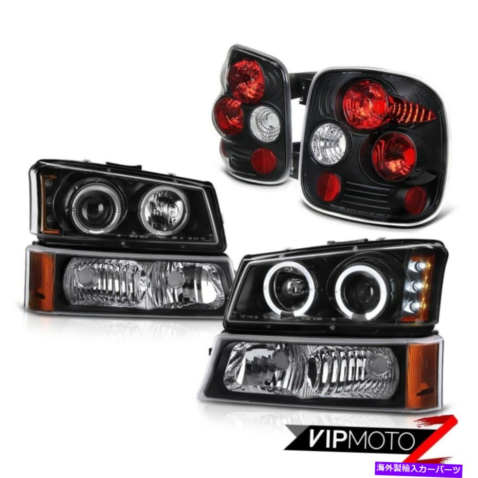 USテールライト Chevy Silverado Stepside Dual HaloヘッドライトInky Black Signal Light Lights Chevy Silverado Stepside Dual Halo Headlights Inky Black Signal Rear Tail Lights【並行輸入品】