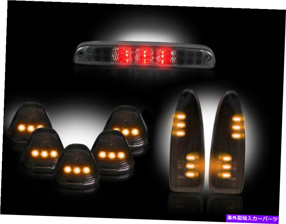 USテールライト 2003-07フォードスーパーダブルトラックサイドミラー、キャブ、&テールライトスモークW琥珀色のLED 2003-07 Ford SuperDuty Truck Side Mirror, Cab, & Tail Lights Smoked w Amber LEDs【並行輸入品】