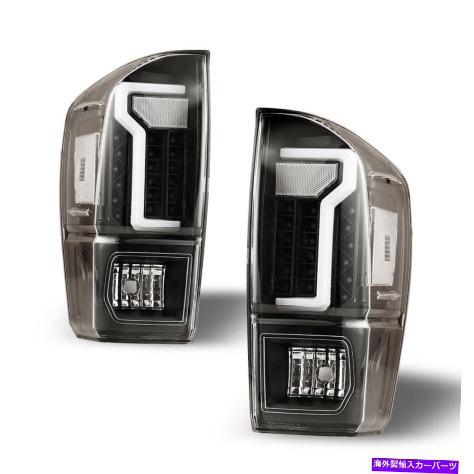USテールライト 16-20のLEDテールライトTOYOTA TACOMA DRLブレーキランプブラッククリアクローム1PAIR LED Tail Lights For 16-20 Toyota Tacoma DRL Brake Lamps Black Clear Chrome 1Pair【並行輸入品】|Us Custom Parts Shop USDM
