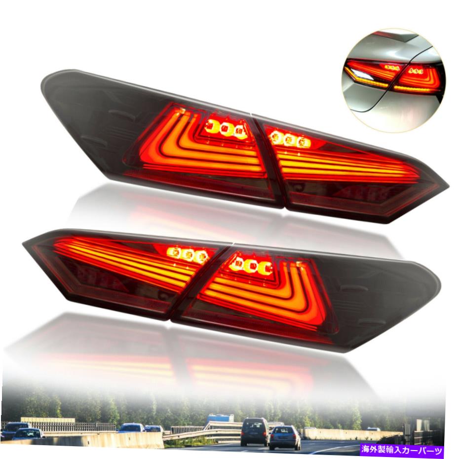 USテールライト 左+右の煙LEDテールライトアセンブリは2019年2019年2020年2020年TOYOTA CAMRY 2.5L Left + Right Smoke LED Tail Lights Assembly For 2018 2019 2020 Toyota Camry 2.5L【並行輸入品】