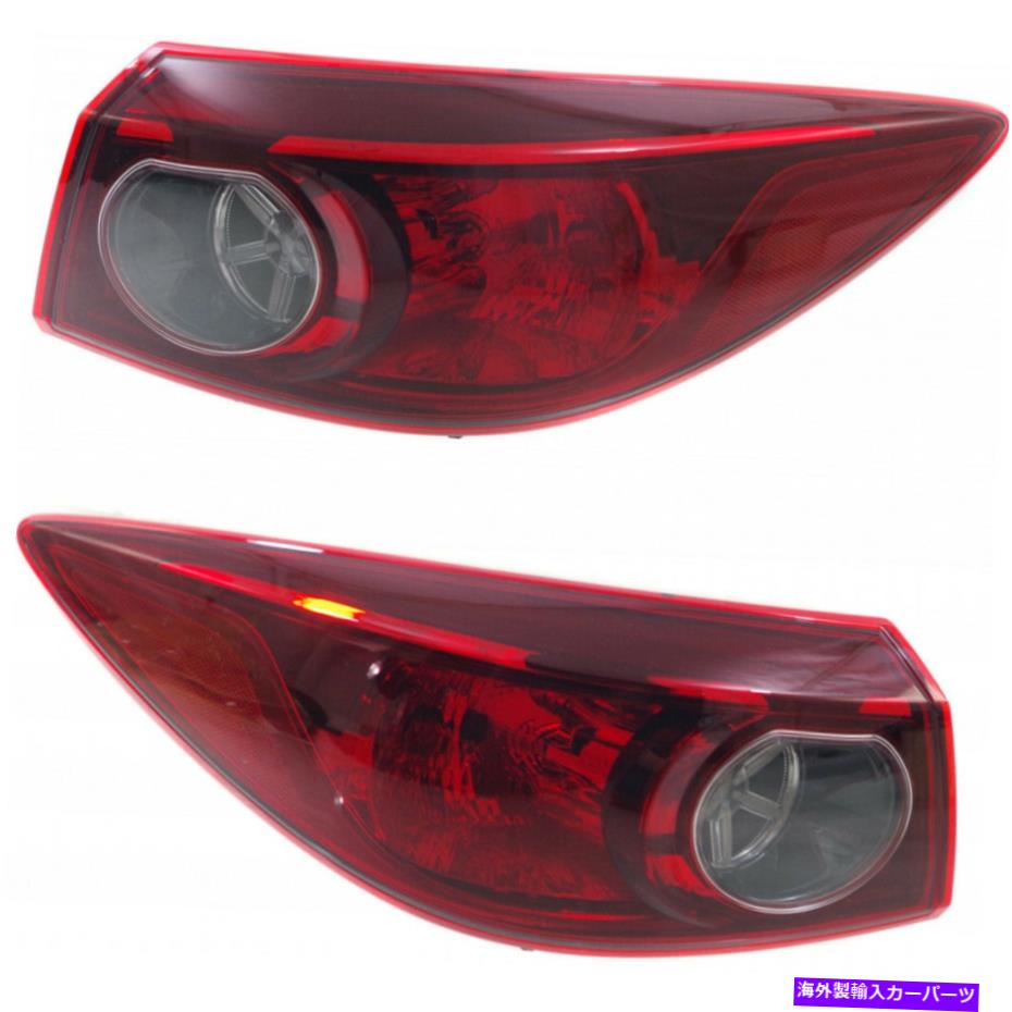 USテールライト マツダ3テールライト2014年2015年外部RHとLHペア/セット電球タイプセダンカーパ For Mazda 3 Tail Light 2014 2015 Outer RH and LH Pair/Set Bulb Type Sedan CAPA【並行輸入品】