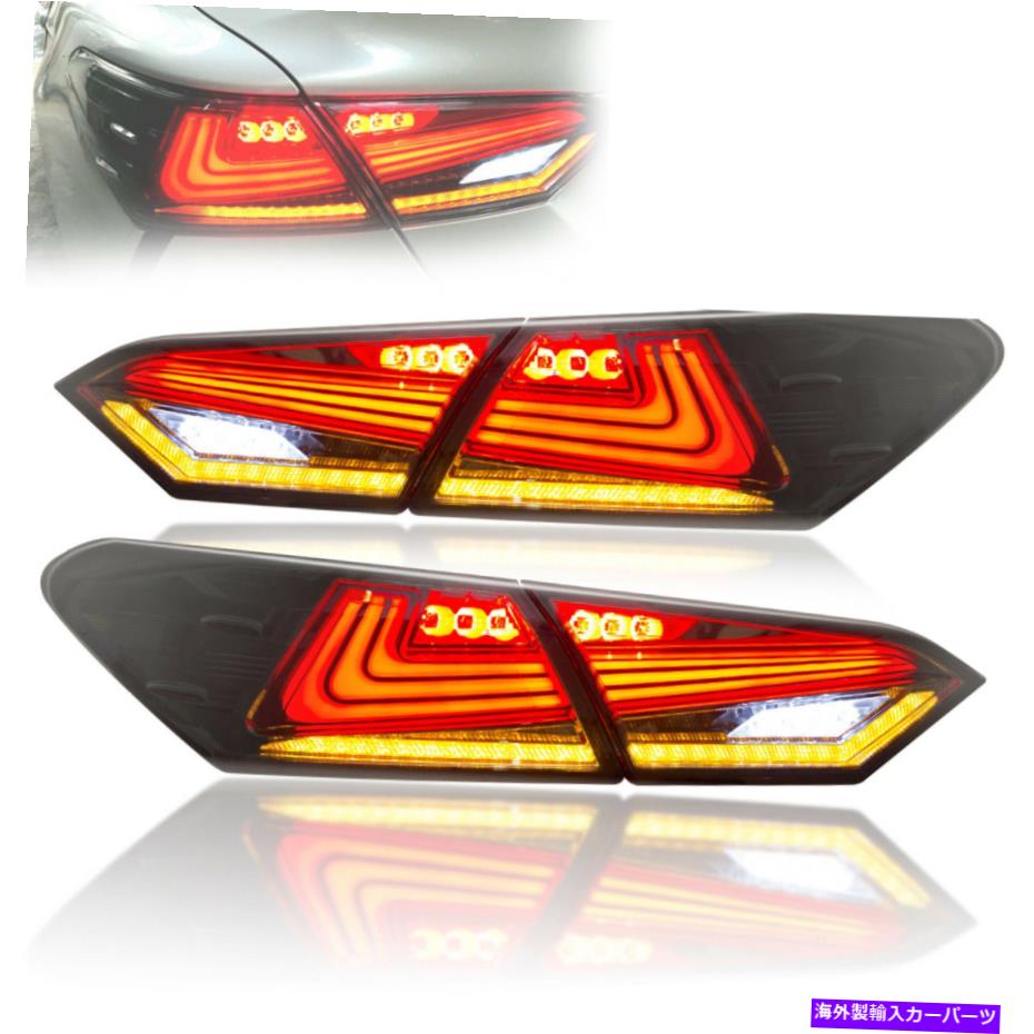 USテールライト トヨタカムリのための新しいLEDスモークテールライト18-20アニメーションリアランプの起動 New LED Smoked Tail Lights For Toyota Camry 18-20 Start up Animation Rear Lamps【並行輸入品】
