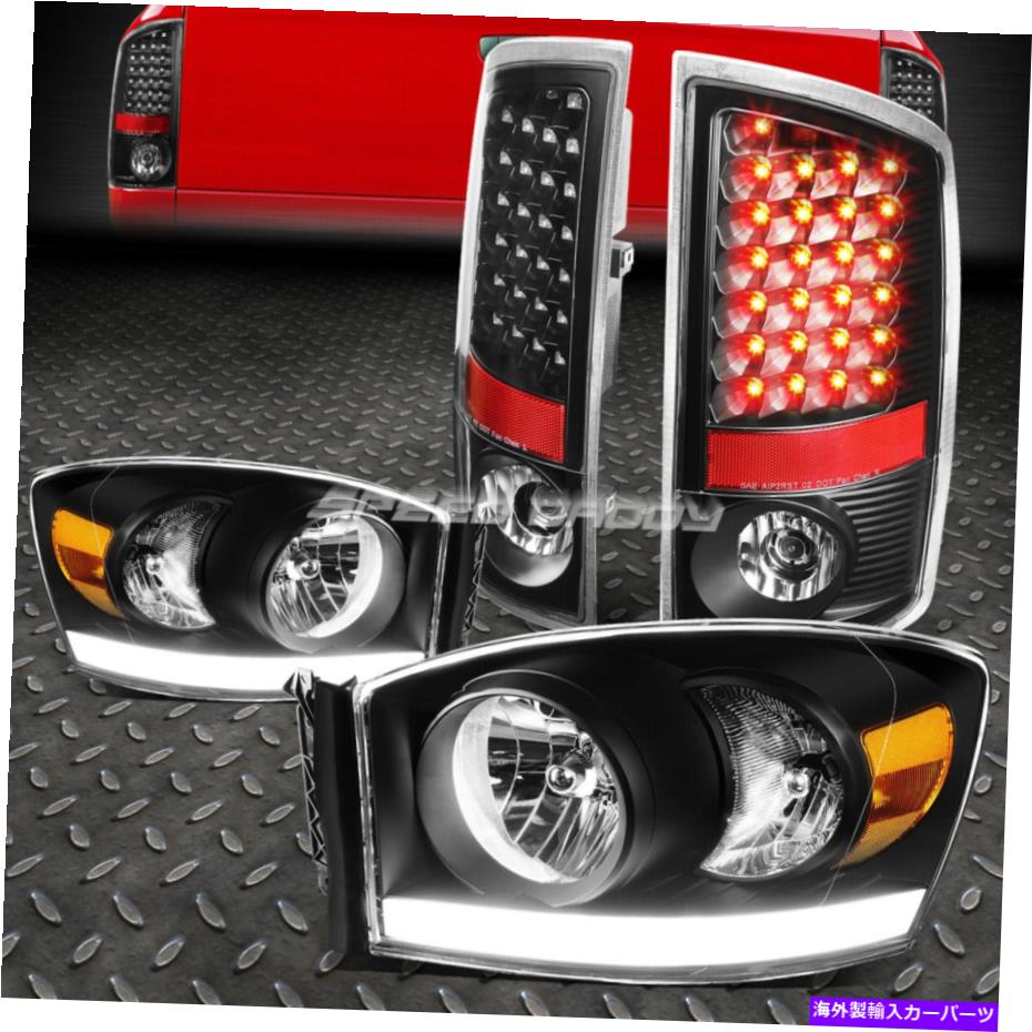 USテールライト ブラックハウジング琥珀色のヘッドライト+ DRL +クリアLEDブレーキテールライトは07-09 RAM BLACK HOUSING AMBER HEADLIGHT+DRL+CLEAR LED BRAKE TAIL LIGHT FOR 07-09 RAM【並行輸入品】｜Us Custom Parts Shop USDM 58,012円