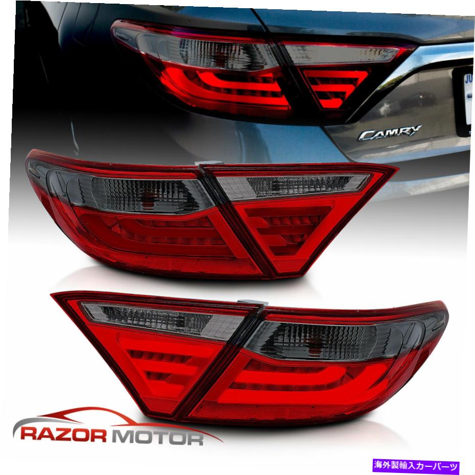 USテールライト 2015年2016年トヨタカムリ赤セダン4dr赤い煙リアLEDブレーキテールライト For 2015 2016 Toyota Camry Red Sedan 4Dr Red Smoke Rear LED Brake Tail Lights【並行輸入品】｜Us Custom Parts Shop USDM