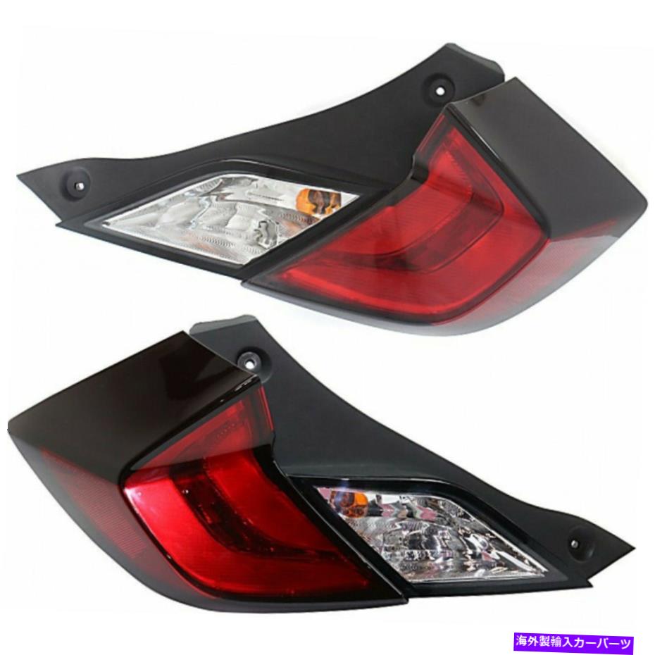 USテールライト フィット2016ホンダシビックテールライトドライバー旅客ペアドットw /球根クーペ Fits 2016 Honda Civic Tail Light Driver Passenger Pair DOT w/Bulbs Coupe【並行輸入品】