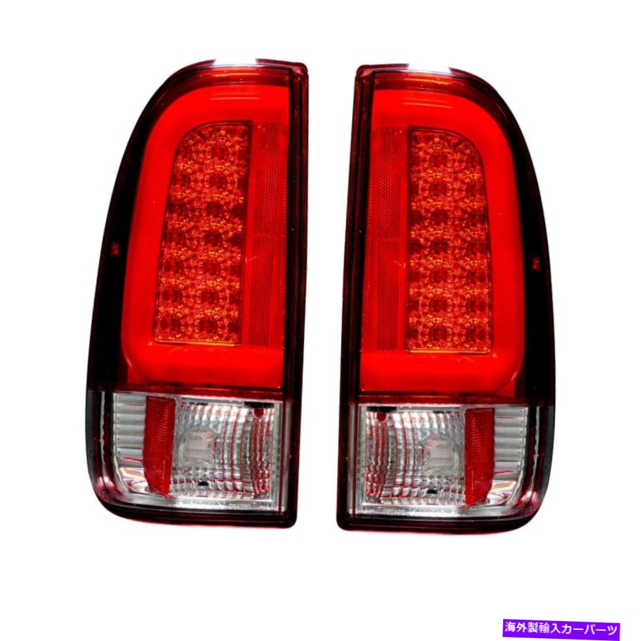 USテールライト 08-16 F-250/350のための偵察クロム/赤い光ファイバーLEDテールライト Recon Chrome/Red Fiber Optic LED Tail Lights for 08-16 F-250 / 350 & More【並行輸入品】