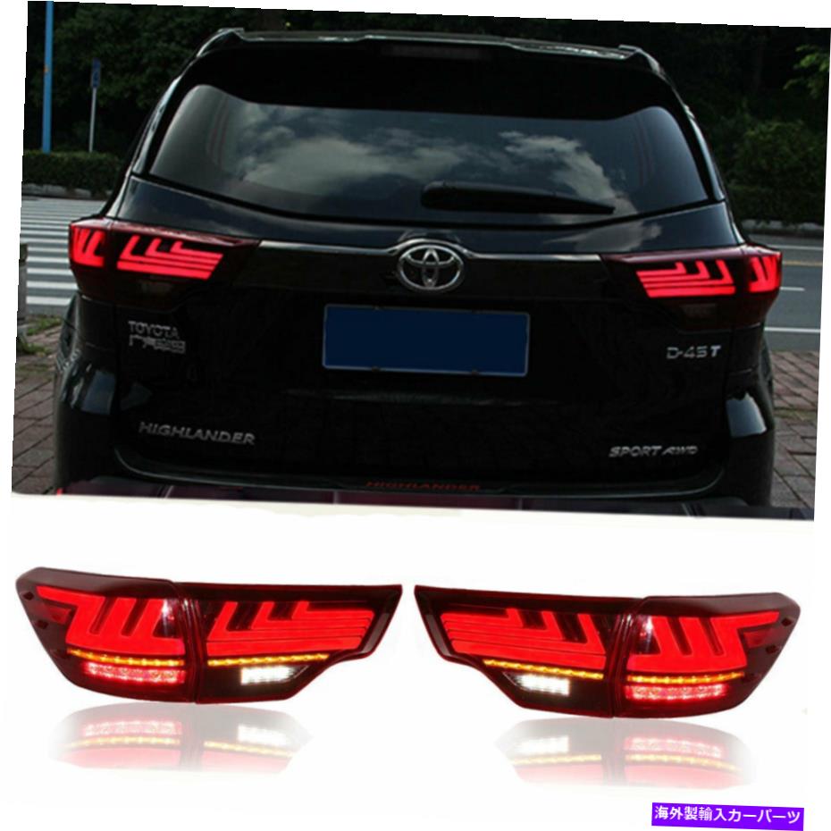 USテールライト LEDタレイトアセンブリのための高地14-18暗/赤いオームリアライト LED Taillights Assembly For Highlander 14-18 Dark/Red Replace OEM Rear lights【並行輸入品】