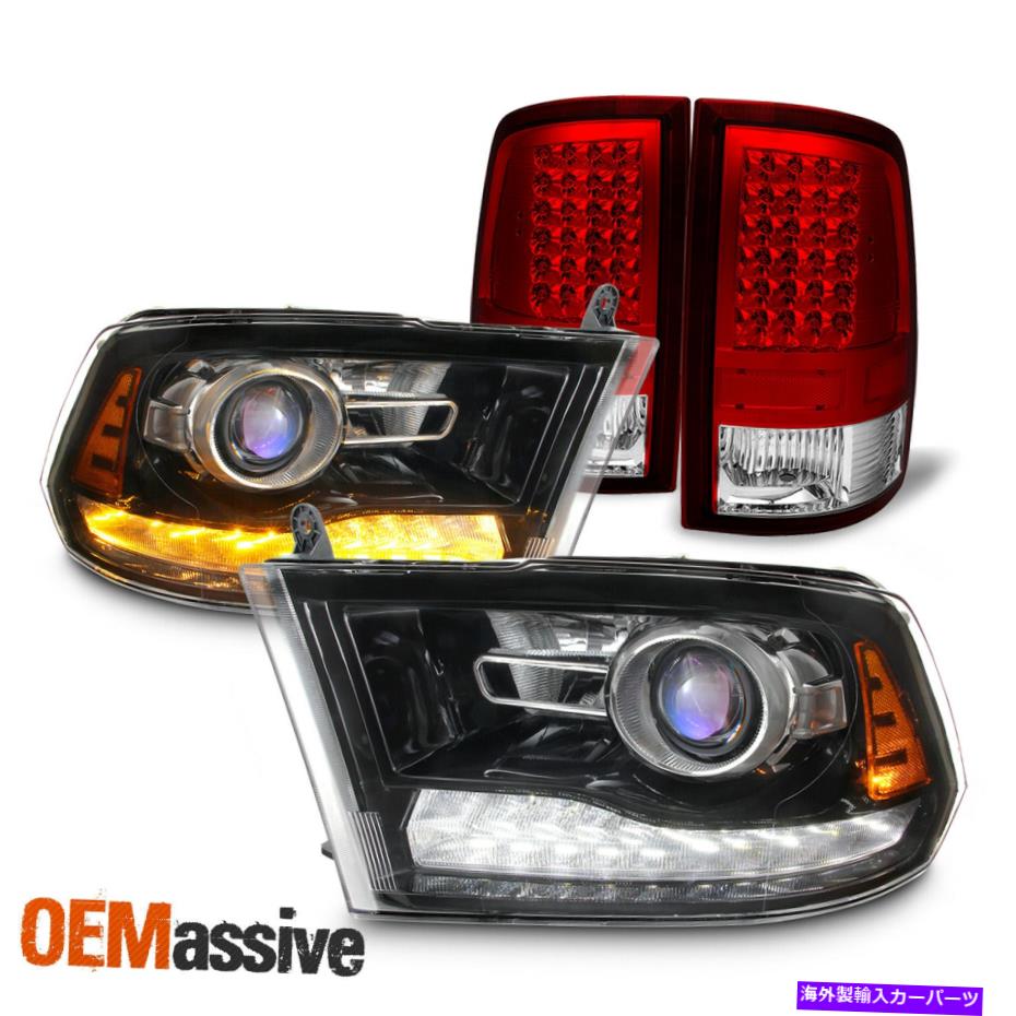 USテールライト DRLプロジェクタヘッドライト+ LEDレッドブレーキテールライトランプのための09-18 For 09-18 Dodge Ram LED DRL Projector Headlight+LED Red Brake Taillights Lamps【並行輸入品】|Us Custom Parts Shop USDM