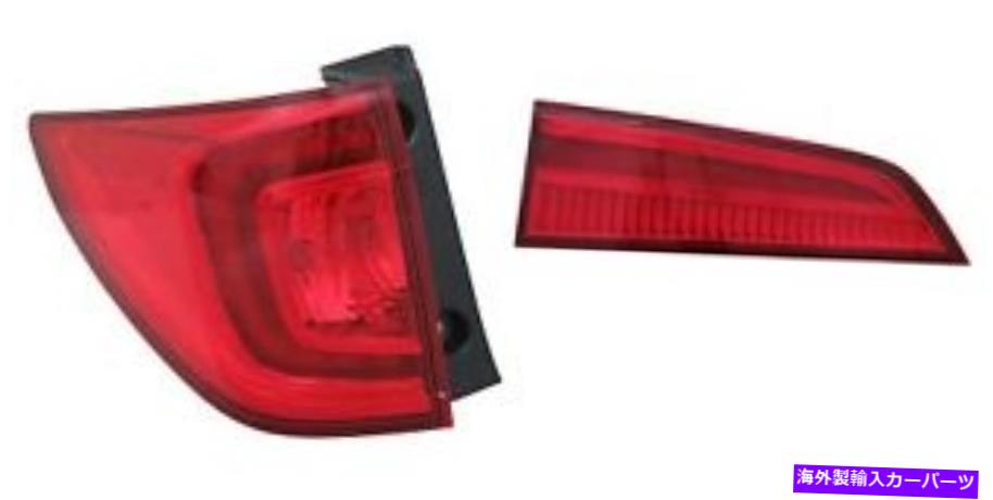 USテールライト ドライバー左外側と内側の純正テールライトランプがホンダパイロット5ドア16-18 Driver Left Outer & Inner Genuine Tail Lights Lamps For Honda Pilot 5-Door 16-18【並行輸入品】