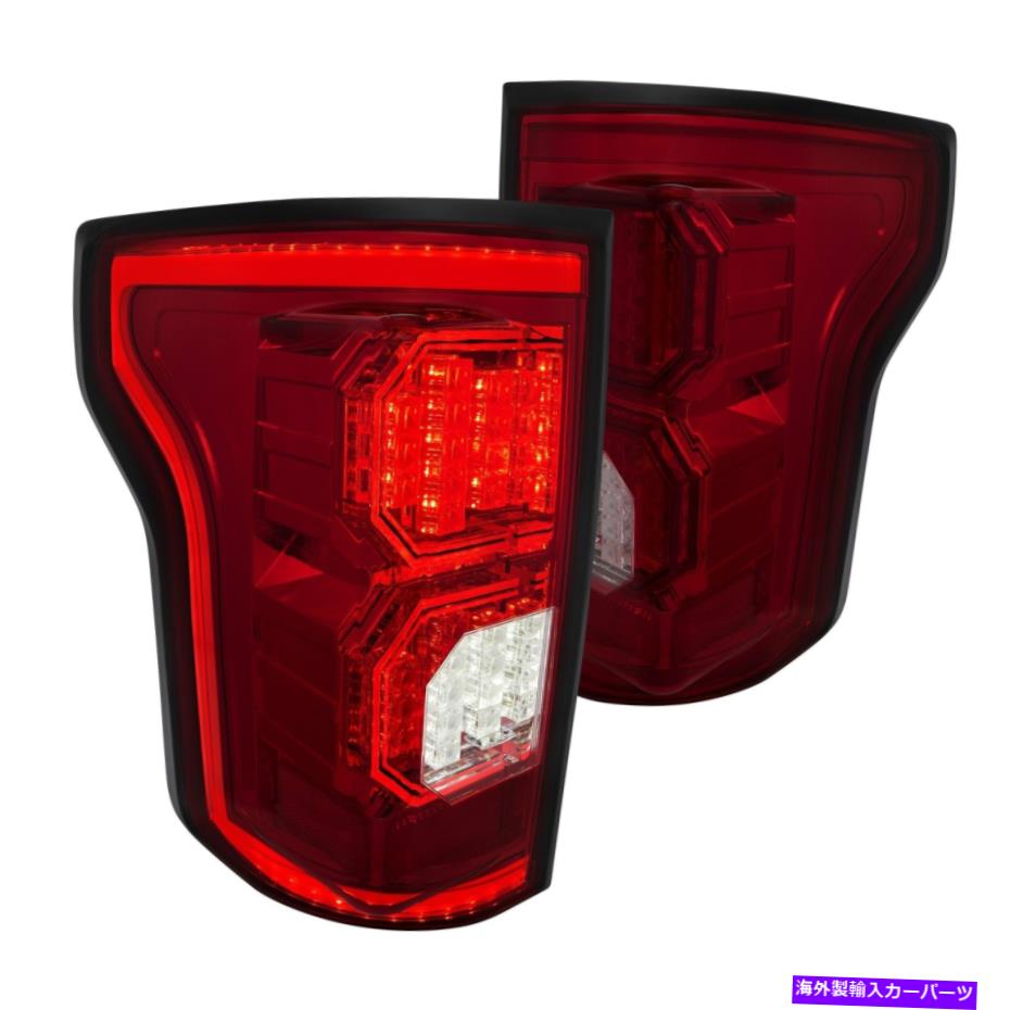 USテールライト FORD F-150 15-17クロム赤/スモークトロンスタイルの光ファイバーLEDテールライト For Ford F-150 15-17 Chrome Red/Smoke Tron Style Fiber Optic LED Tail Lights【並行輸入品】
