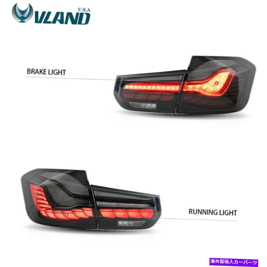 USテールライト 2013-2015 BMW 3シリーズF30煙LED Taillights順次リアランプペア For 2013-2015 BMW 3 Series F30 Smoke LED Taillights Sequential Rear Lamp A Pair【並行輸入品】