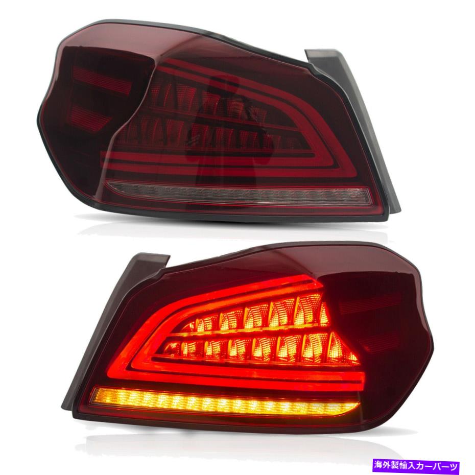 USテールライト 15-19 Subaru WRX / STIの順次ターンが付いているカスタマイズされた赤いLEDテールライト Customized RED LED Tail Lights With Sequential Turn for 15-19 Subaru WRX / STI【並行輸入品】