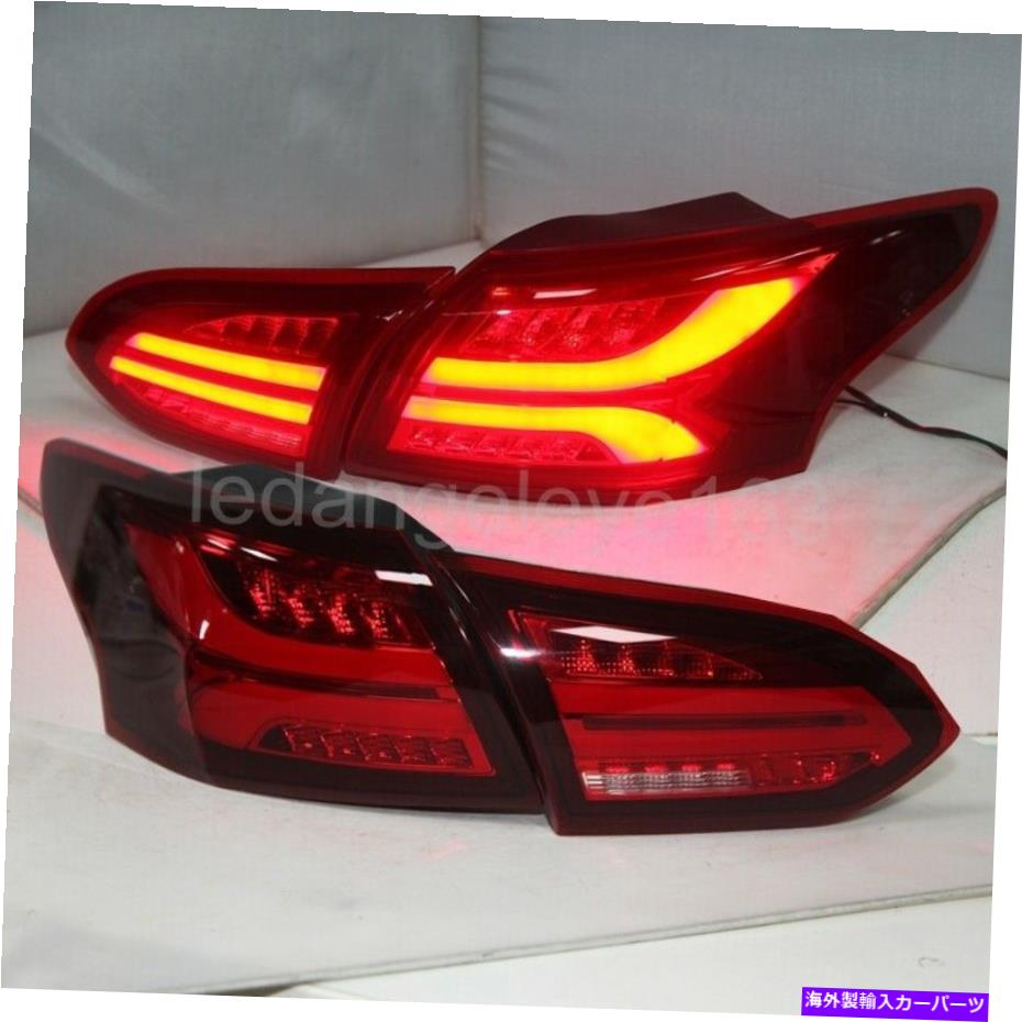 USテールライト フォードフォーカスセダンLEDバックランプ2015-2018年赤色のLEDストリップのテールライト LED strip taillights for FORD Focus Sedan LED back lamps 2015-2018 year Red【並行輸入品】