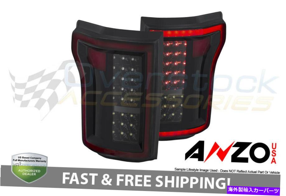 USテールライト Anzo LEDテールブレーキライトブラックフィット2015-2017フォードF-150 Anzo LED Tail Brake Lights Black fits 2015-2017 Ford F-150【並行輸入品】