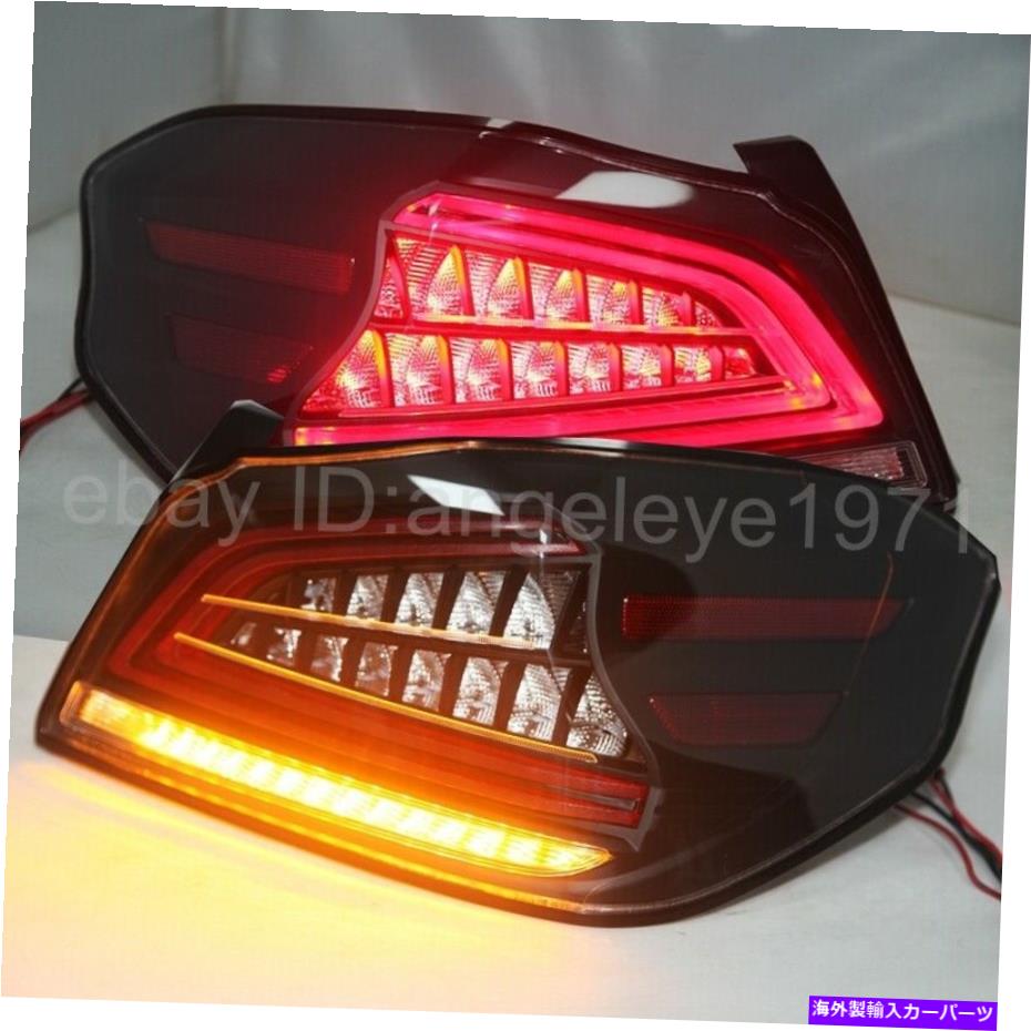 USテールライト Subaru WRX LEDストリップテールライトレッドブラックYZのための2013-2018年後のライト 2013-2018 year rear lights for SUBARU WRX LED strip Taillights Red Black YZ【並行輸入品】