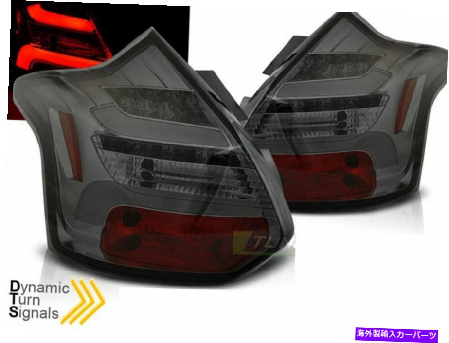 USテールライト フォードフォーカスのためのLEDテールライト3 2011-2014ハッチバックスモーク動的ターン信号F LED Tail Lights for Ford Focus 3 2011-2014 Hatchback Smoke Dynamic Turn Signal F【並行輸入品】