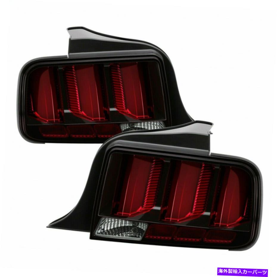 USテールライト フォードマスタング2005-2009テールライトのスパイダー|赤いライトバー| LED |黒 Spyder For Ford Mustang 2005-2009 Tail Lights | Red Light Bar | LED | Black【並行輸入品】