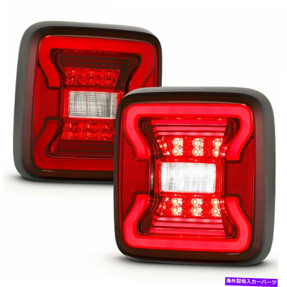 USテールライト Jeep Wrangler 2018 2019 2020年テールライトLEDブラック ANZO For Jeep Wrangler 2018 2019 2020 Tail Lights LED Black【並行輸入品】