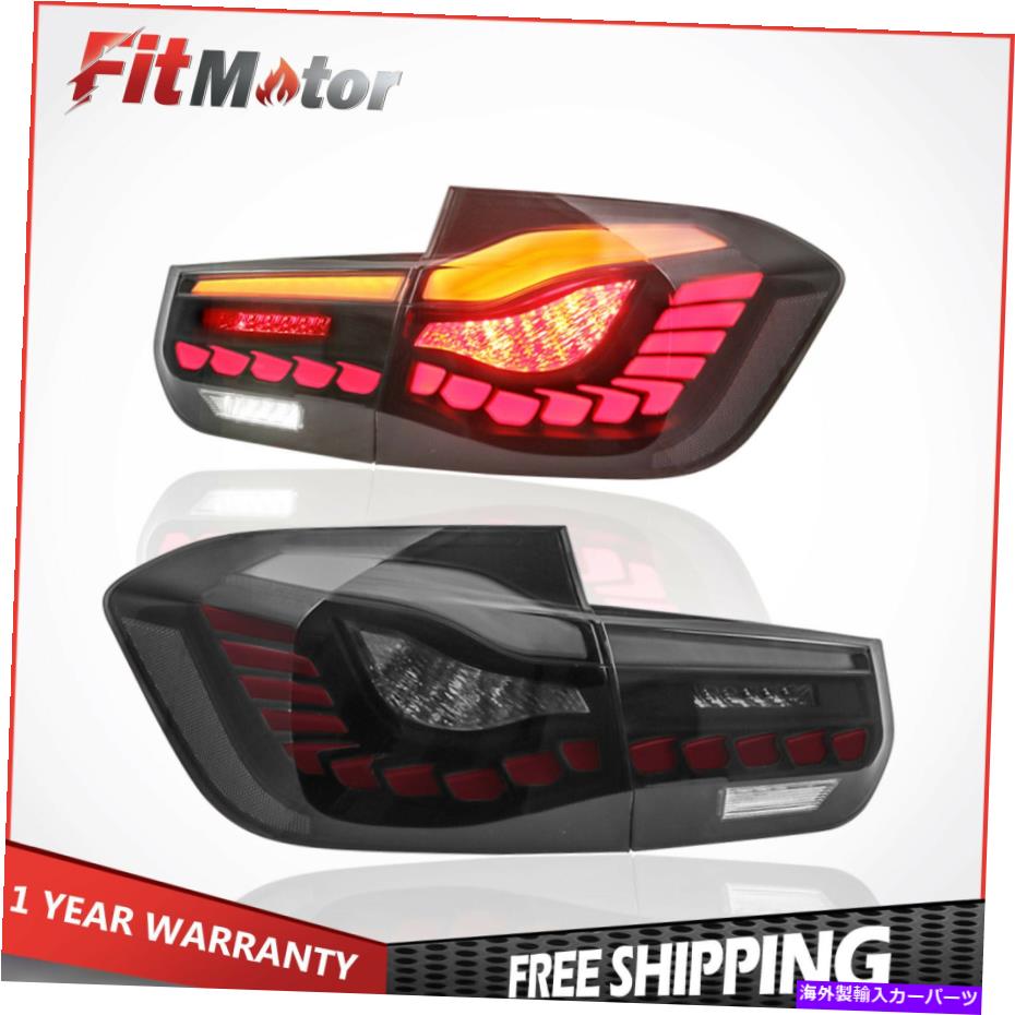 USテールライト ペアLH + RHスモークレンズリアLEDテールライトF35 F35 Series 2012-2018 Pair LH+RH Smoked Lens Rear LED Tail Lights For BMW F30 F35 F80 Series 2012-2018【並行輸入品】