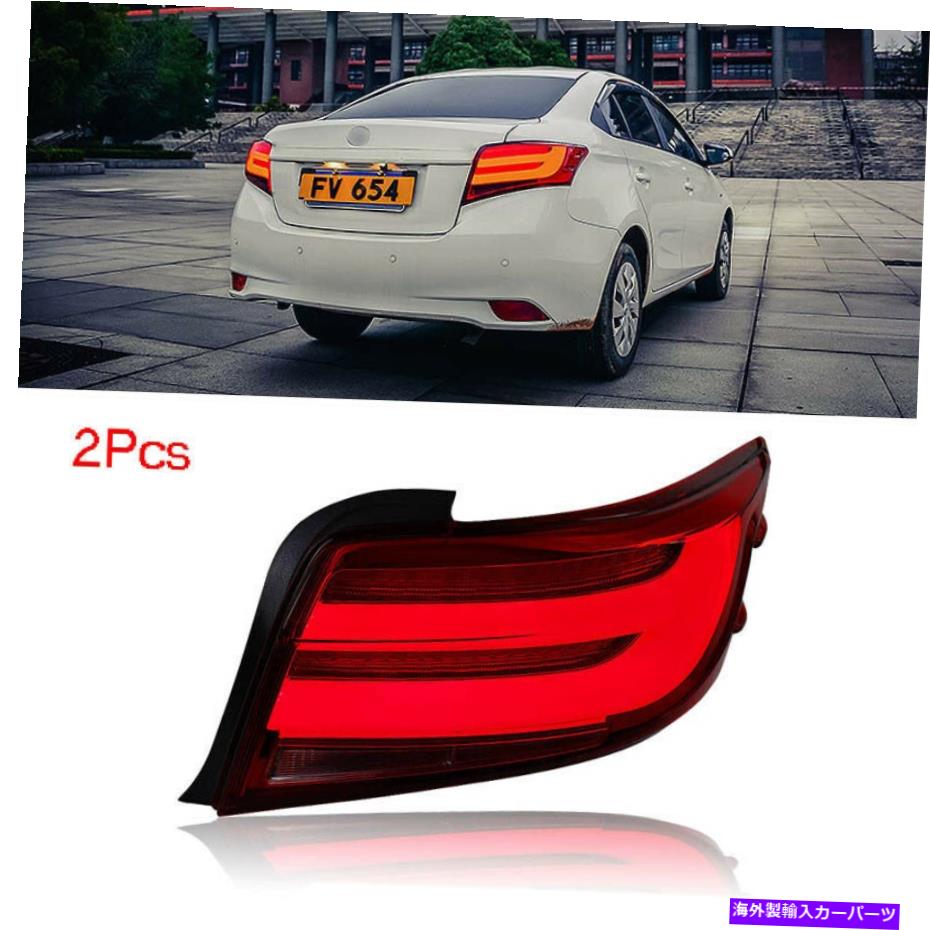 USテールライト テールライトLEDレッドレンズリア交換アセンブリランプフィットトヨタVIOS 13-16 Tail lights LED Red Lens Rear Replacment Assembly Lamp Fit For Toyota Vios 13-16【並行輸入品】