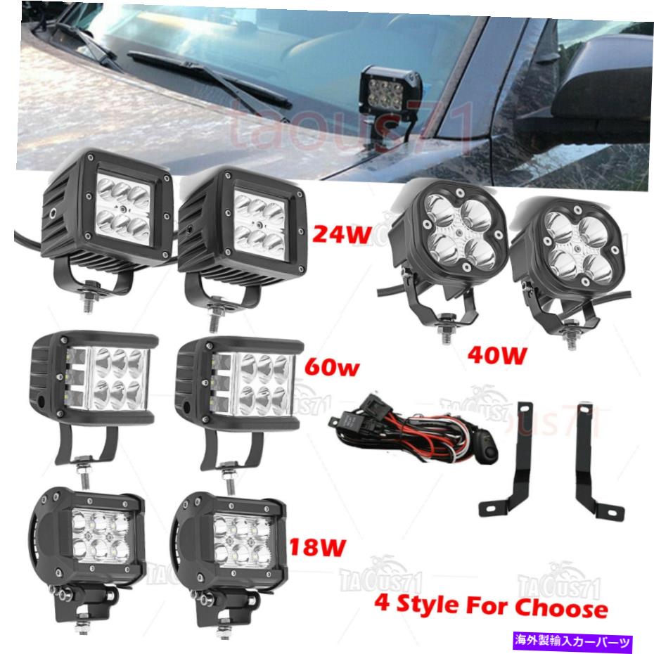 Cピラーバー サイドピラーフードディッチハイパワーLEDライトポッドブラケットはトヨタタコマ16+ Side Pillar Hood Ditch High Power LED Light Pods Brackets For Toyota Tacoma 16+【並行輸入品】
