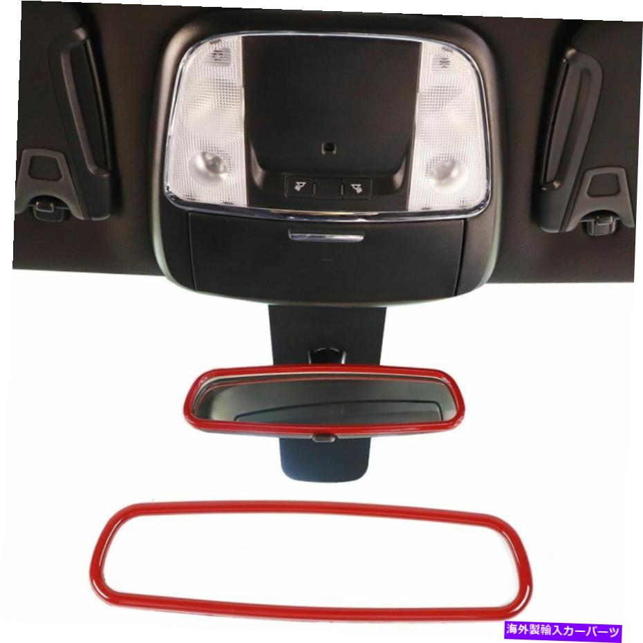 内装パーツ Dodge Charger 2010+ Redのためのインテリアバックミラーリングトリム装飾カバー Interior Rearview Mirror Ring Trim Decoration Cover for Dodge Charger 2010+ Red【並行輸入品】