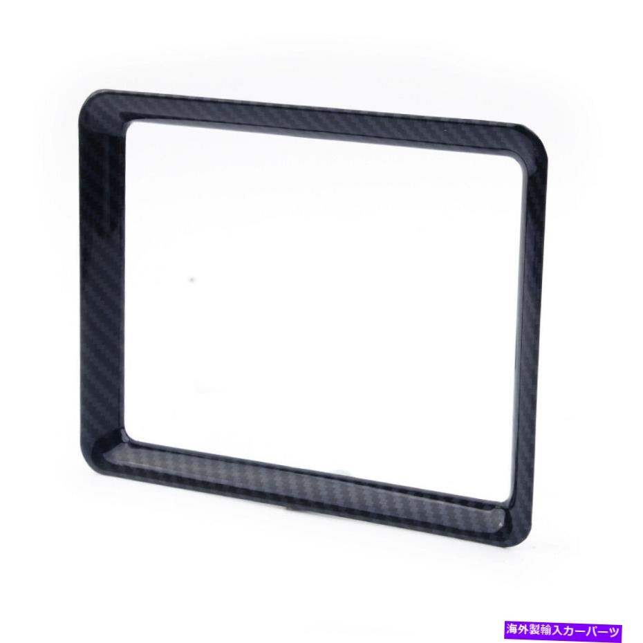 内装パーツ 車のカーボンファイバースタイルのコンソールGPSダッシュボードトリムフレームフィット挑戦者 Car Carbon Fiber Style Console GPS Dashboard Trim Frame Fit for Dodge Challenger【並行輸入品】
