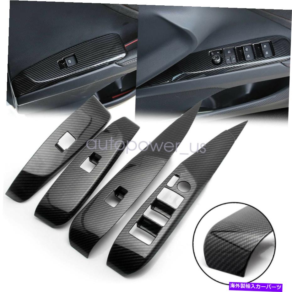 内装パーツ トヨタCAMRY2018 2019年カーボンファイバーABSウィンドウリフトスイッチボタンパネルTRIMM For Toyota Camry2018 2019 Carbon Fiber ABS Window Lift Switch Button Panel TrimM【並行輸入品】
