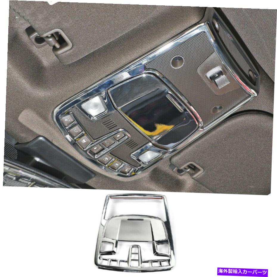 内装パーツ Ford F150 2015+用のクロムフロントリーディングライトランプパネルトリムカバーアクセサリー Chrome Front Reading Light Lamp Panel Trim Cover Accessories For Ford F150 2015+【並行輸入品】
