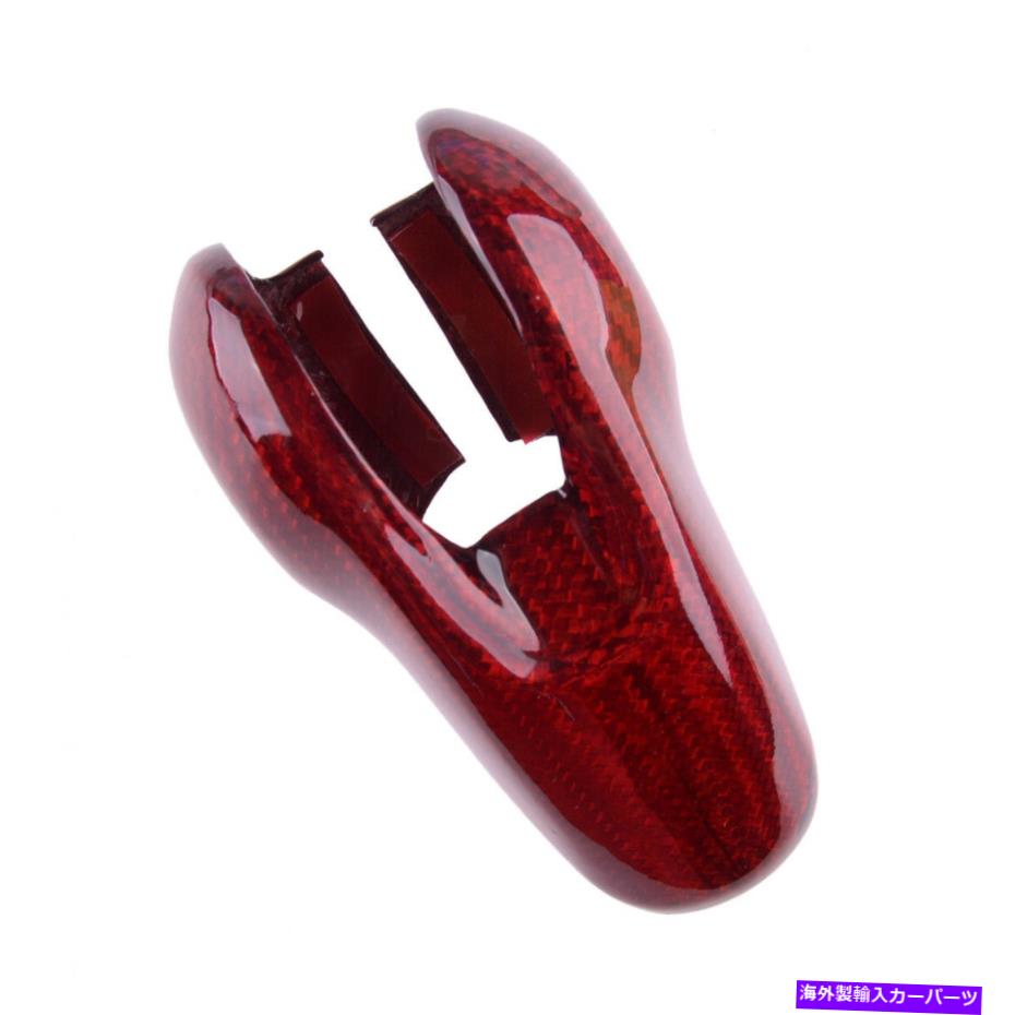 内装パーツ ポルシェマカン718ボクサスターのための赤いカーボンファイバーギアシフトノブのトリムフィット Red Carbon Fiber Gear Shift Knob Cover Trim Fit For Porsche Macan 718 Boxster【並行輸入品】