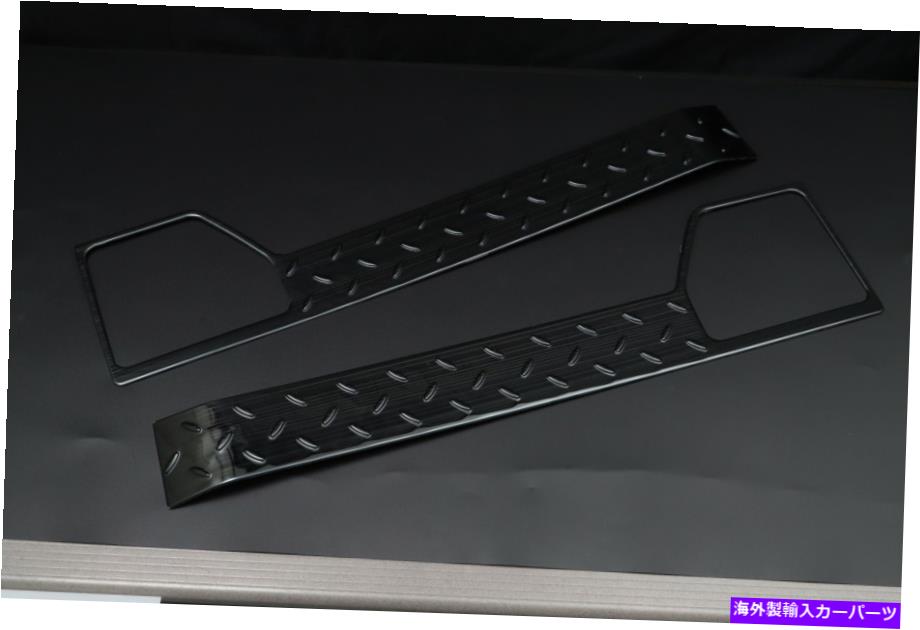内装パーツ 鈴木ジムニーJB64W JB74Wステンレスインサイドドアスクラッチプロテクタートリムブラック For Suzuki JIMNY JB64W JB74W Stainless Inside Door Scratch Protector Trim Black【並行輸入品】