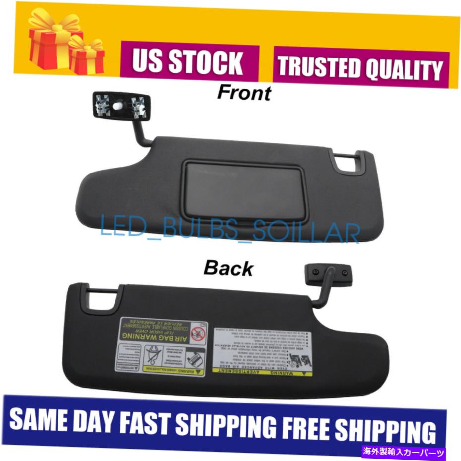 内装パーツ 2007-2018ジープ・ラングラーJKブラックW /ミラー Left Driver Side Sun Visor For 2007-2018 Jeep Wrangler JK Black w/Mirror【並行輸入品】