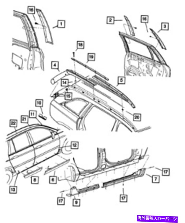 内装パーツ 純純モパールAピラー成形右YL06RXFAE-オリジナルのタイトルを表示 純正 Mopar A-Pillar Molding Right YL06RXFAE- show original title【並行輸入品】
