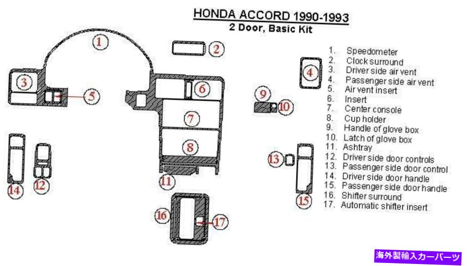 内装パーツ エンボスパームズ1990 91 92 93 93 2トラケット内撮りセッコデイバーキャッシュトライザットセット - オリジナルのタイトルを表示 ホンダコード 1990 91 92 93 2 ドアクーペ 内側カーボンファイバー ダッシュ トリム キット セット- show original 【並行輸入品】