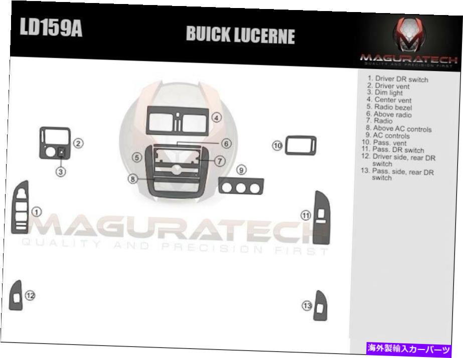 内装パーツ BUICK LUCERNE 2006-2011大阪ラッグスパッシュシュトリカットに掲載されている - オリジナルのタイトルを表示する Buick Lucerne 2006-2011 大型デラックスウッドダッシュトリムキットに適合- show original title【並行輸入品】