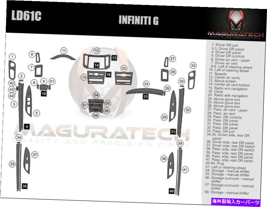 内装パーツ INFINITI G35 SEDAN 2007-2008ジアルトランスランドチェアフィットリリートセット撮影 - オリジナルのタイトルを表示 Infiniti G35 Sedan 2007-2008 マニュアルトランスラージプレミアムウッドダッシュトリムキット適合- show original title【並行輸入品】