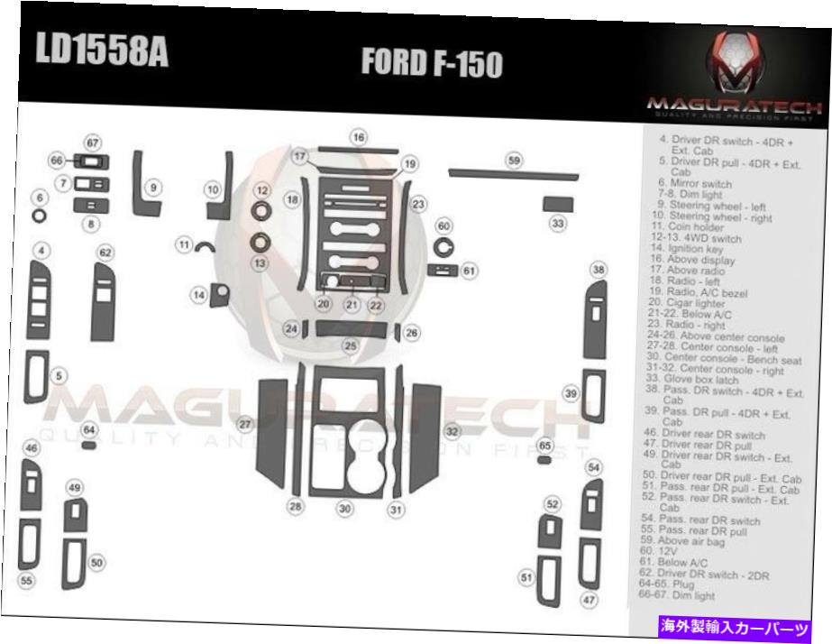 内装パーツ ファーフF150 2009-2012メンシェットシート＆ベーチェットシュトラージョットシューズトライザセット - オリジナルのタイトルを表示する フォード F150 2009-2012適合 バケットシート & ナビゲーションなし ラージ ウッド ダッシュ トリムキット- s【並行輸入品】
