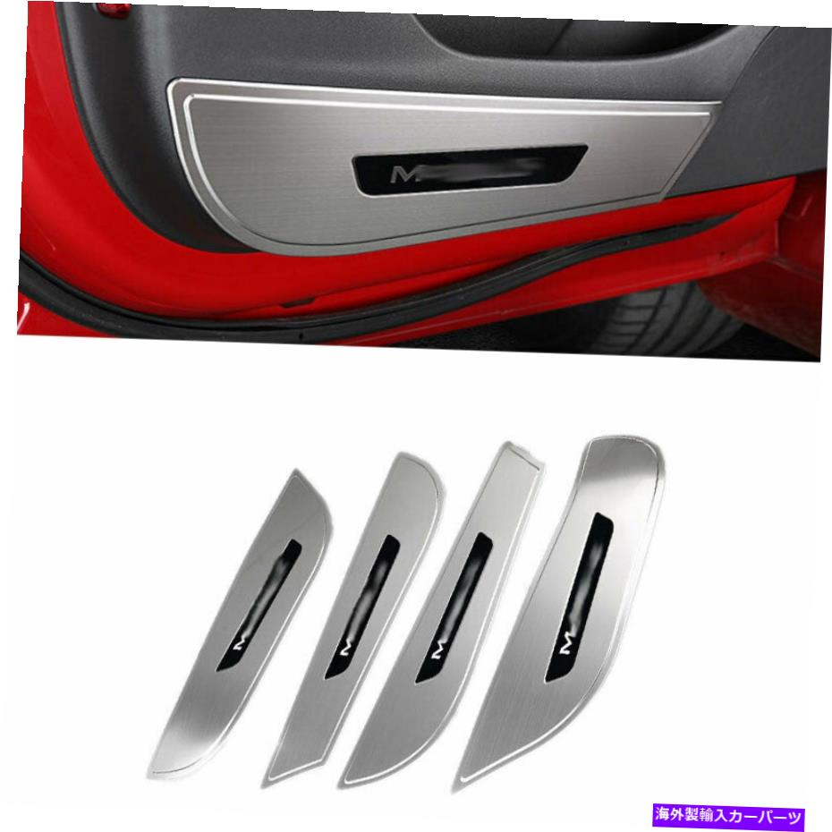 内装パーツ Tesla Model 3 2017-2021シルースメルスポールインジア\u003dアンドカムラムトライム - オリジナルのタイトルを表示する Tesla Model 3 2017-2021 シルバー スチール インナー ドア アンチキック パネル カバー トリム- show original title【並行輸入品】