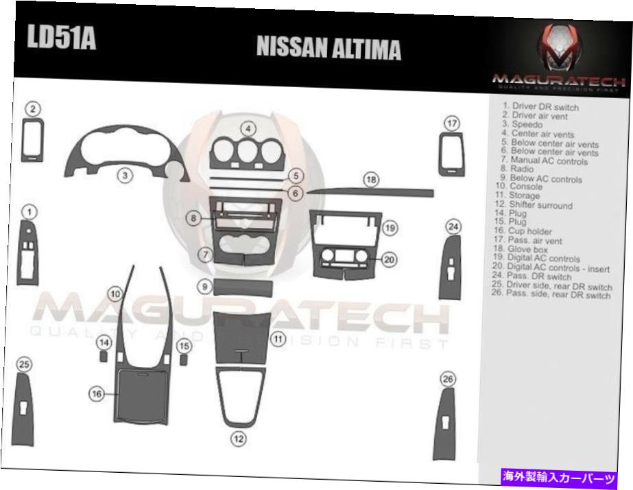 内装パーツ 日本Altima 4 \u003d 2007-2009熟考ドラマローザットマッシュマッシュトリーカット - オリジナルのタイトルを表示する 日産 Altima 4ドア 2007-2009 適合 ナビゲーション ラージ ウッド ダッシュ トリム キット- show original title【並行輸入品】