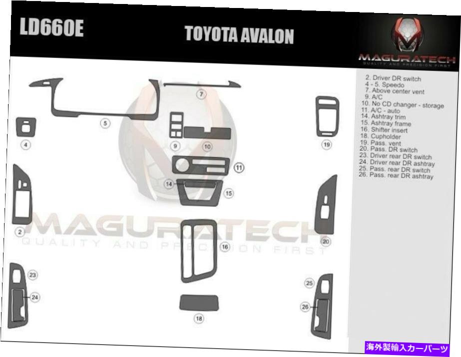 内装パーツ Dash Trim Kitトレタアカロン98 99メーカーデイバースイッチアルバップ用 - オリジナルのタイトルを表示 Dash Trim Kit トヨタ アバロン 98 99 カーボンファイバー ウッド アルミニウム用- show original title【並行輸入品】｜Us Custom Parts Shop USDM