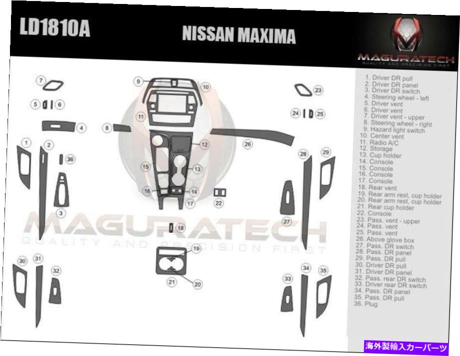 内装パーツ 日本マキシー2016-2017大阪室ム金製のリバーセット撮影 - オリジナルのタイトルを表示する 日産マキシマ 2016-2017 大型プレミアムウッドダッシュトリムキット適合- show original title【並行輸入品】|Us Custom Parts Shop USDM