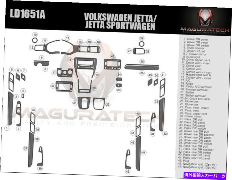 内装パーツ vw Jetta Sedan 2011-2014大阪プレミプレミアジュップシェイトリュートフィット撮影 - オリジナルのタイトルを表示する VW Jetta Sedan 2011-2014 大型プレミアムウッドダッシュトリムキット適合- show original title【並行輸入品】