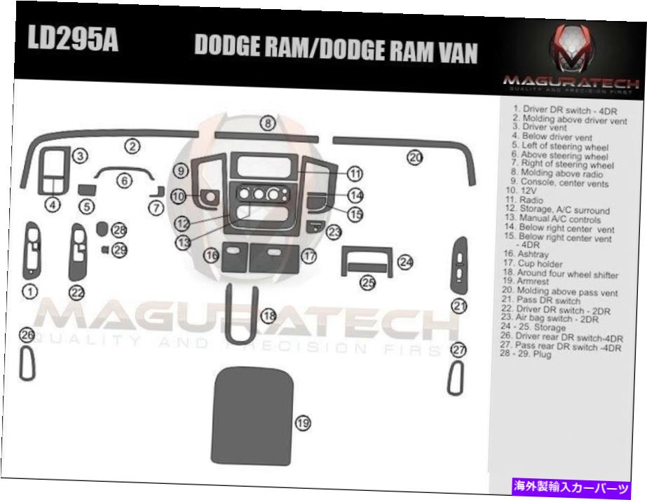 内装パーツ Dodge RAM 1500 2002-2005ラーラブラックスパッシェシフォットリュートフィット撮影 - オリジナルのタイトルを表示する Dodge Ram 1500 2002-2005 ラージデラックスウッドダッシュトリムキット適合- show original title【並行輸入品】｜Us Custom Parts Shop USDM