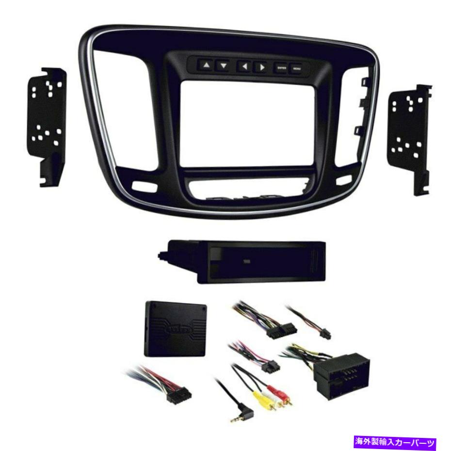 内装パーツ Chrysler 200 15-17ダブルDINマットブラックステレオダッシュキットWシルバートリム For Chrysler 200 15-17 Double DIN Matte Black Stereo Dash Kit w Silver Trim【並行輸入品】