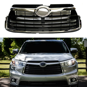 Gloss Black Front Bumper Grille Cover Grill Trim For Toyota Highlander 2014-2016