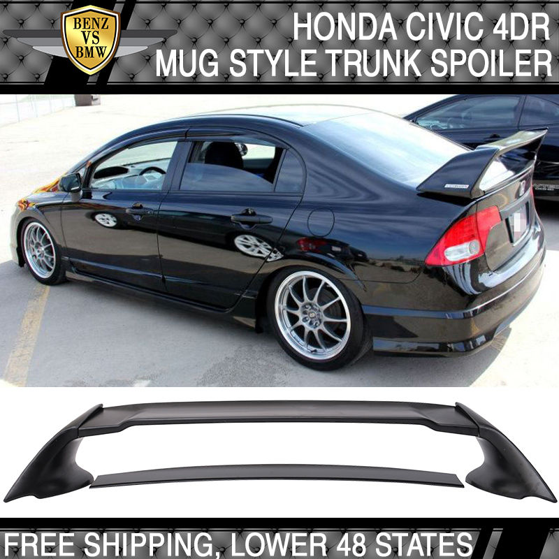 Mugen RR Style ABS Plastic Rear Trunk Wing Spoiler For 06-11 Honda Civic Sedan