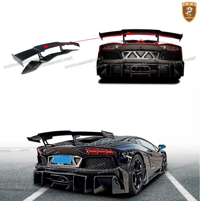 ランボルギーニ　アヴェンタドール　lp700　LP700-4　2010-2016用　カーボンファイバーリアスポイラー【並行輸入品】
