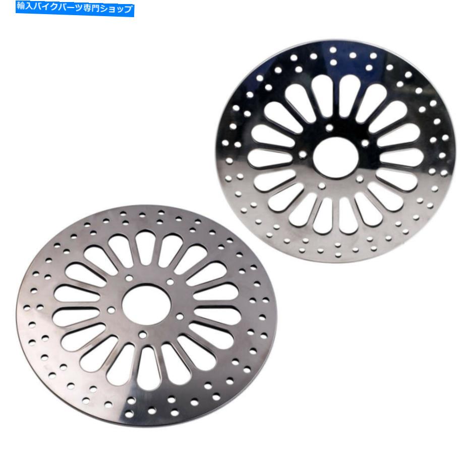 front brake rotor 11.8インチ300mmの磨かれたフロントブレーキローターディスクセット2個のステンレス鋼 11.8 Inch 300mm Polished Front Brake Rotor Disc Set 2Pcs Stainless Steel【並行輸入品】