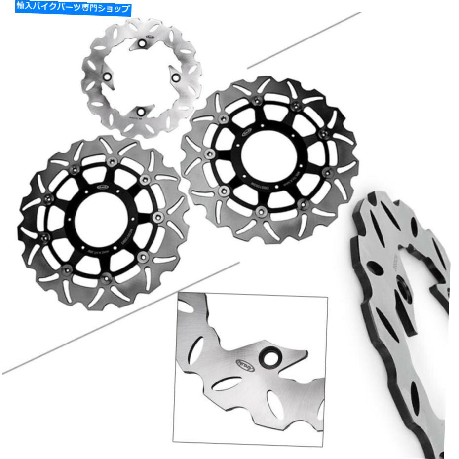 front brake rotor モーターフロントリアブレーキディスクロータースチールフィットホンダCBR 600 F4I 2001-2006 Motor Front Rear Brake Disc Rotors Steel Fit Honda CBR 600 F4i 2001-2006【並行輸入品】