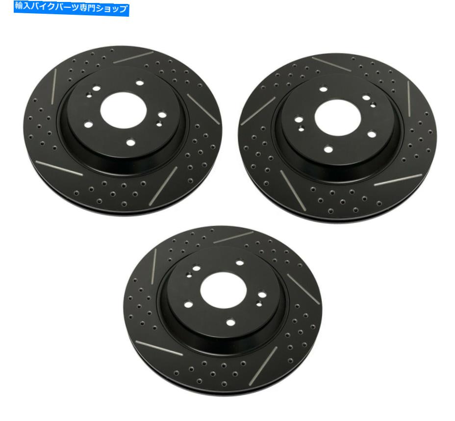 front brake rotor フロント+リアブキニティティックプレミアムドリルスロットブレーキローターPolaris Slingshot 3のセット FRONT+REAR Brakenetic Premium Drill Slot Brake Rotors Polaris Slingshot Set of 3【並行輸入品】｜Us Custom Parts Shop USDM